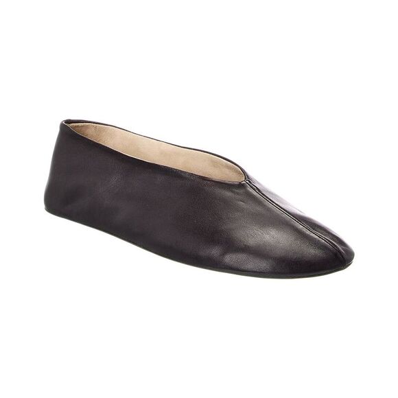 The Row Stella Leather Flat Black